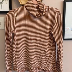 Madewell Burnt Orange Striped Turtleneck
